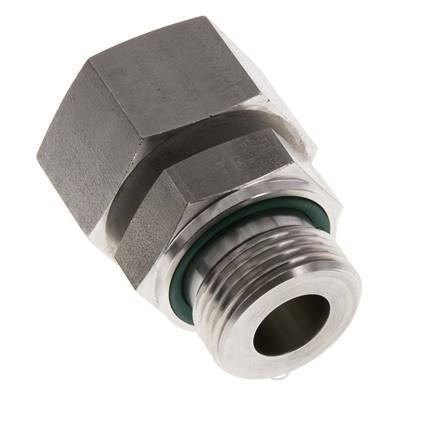 25S & G1'' Emerillon droit en acier inoxydable avec filetage mâle 400 bar FKM Reglable ISO 8434-1