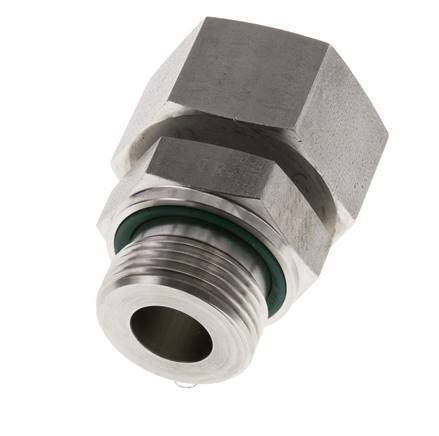 25S & G1'' Emerillon droit en acier inoxydable avec filetage mâle 400 bar FKM Reglable ISO 8434-1