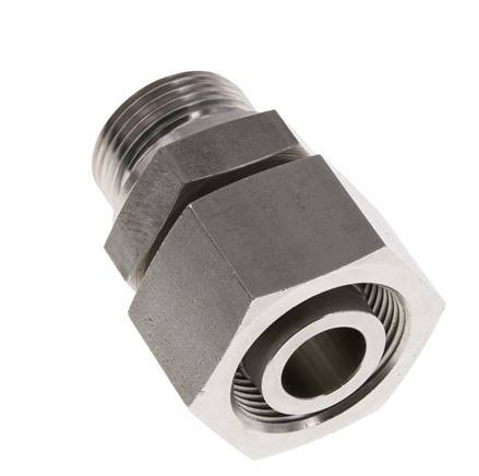 25S & G1'' Emerillon droit en acier inoxydable avec filetage mâle 400 bar FKM Reglable ISO 8434-1