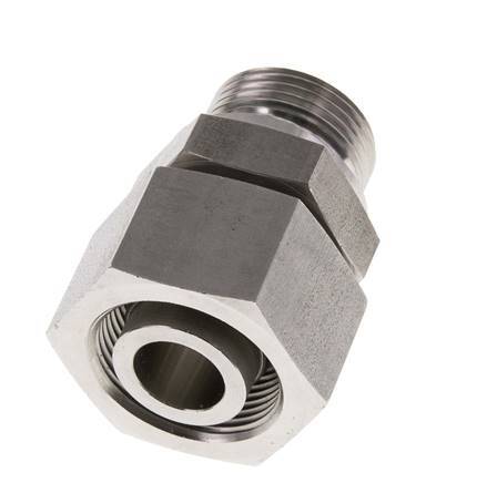 25S & G1'' Emerillon droit en acier inoxydable avec filetage mâle 400 bar FKM Reglable ISO 8434-1