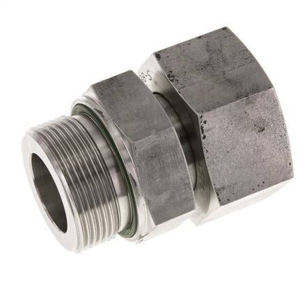 38S & G1-1/2'' Emerillon droit en acier inoxydable avec filetage mâle 315 bar FKM Reglable ISO 8434-1