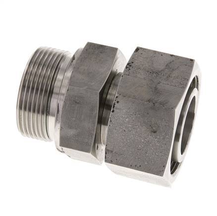 38S & G1-1/2'' Emerillon droit en acier inoxydable avec filetage mâle 315 bar FKM Reglable ISO 8434-1