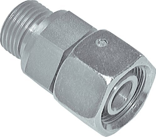 10L&G1/4'' Zink plated Steel Straight Swivel with Male Threads 315 bar NBR O-ring Sealing Cone Adjustable ISO 8434-1 [2 Pieces]