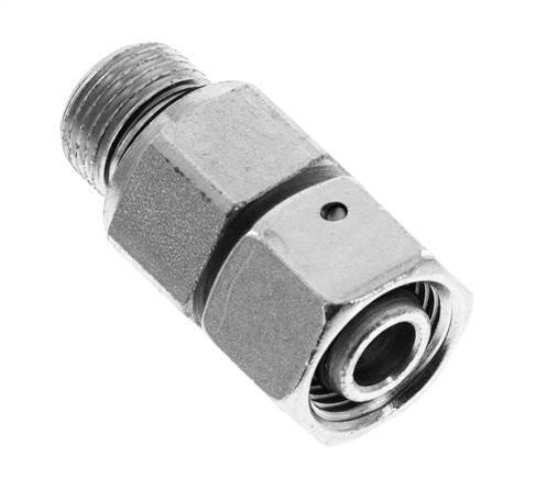 12L&G3/8'' Zink plated Steel Straight Swivel with Male Threads 315 bar NBR O-ring Sealing Cone Adjustable ISO 8434-1 [2 Pieces]