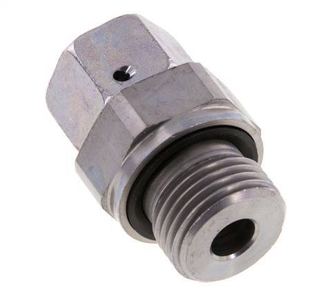 12L & G1/2'' Acier zingue pivotant droit avec filetage mâle 315 bar Joint torique NBR Cône d'etancheite reglable ISO 8434-1