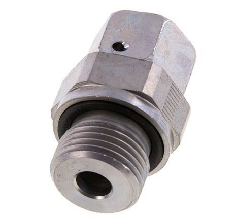 12L & G1/2'' Acier zingue pivotant droit avec filetage mâle 315 bar Joint torique NBR Cône d'etancheite reglable ISO 8434-1