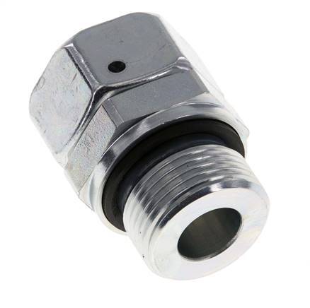 Acier zingue 18L & G3/4'' Pivot droit avec filetage mâle 315 bar Joint torique NBR Cône reglable ISO 8434-1