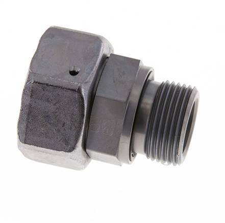 28L & G3/4'' Acier zingue pivotant droit avec filetage mâle 160 bar Joint torique NBR Cône d'etancheite reglable ISO 8434-1