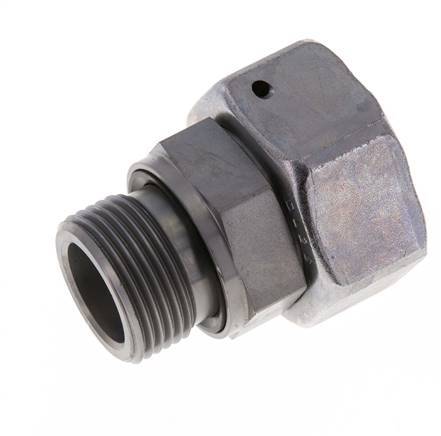 28L & G3/4'' Acier zingue pivotant droit avec filetage mâle 160 bar Joint torique NBR Cône d'etancheite reglable ISO 8434-1