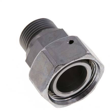 28L & G3/4'' Acier zingue pivotant droit avec filetage mâle 160 bar Joint torique NBR Cône d'etancheite reglable ISO 8434-1