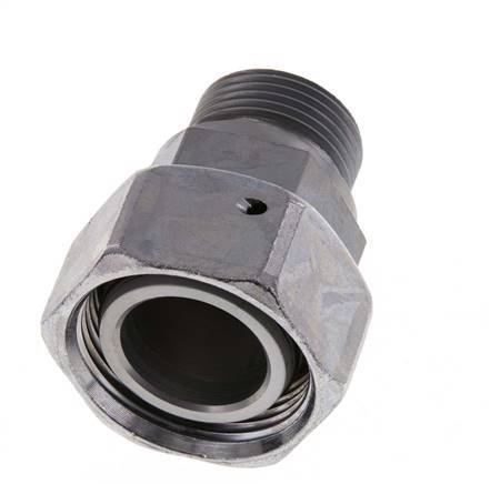 28L & G3/4'' Acier zingue pivotant droit avec filetage mâle 160 bar Joint torique NBR Cône d'etancheite reglable ISO 8434-1