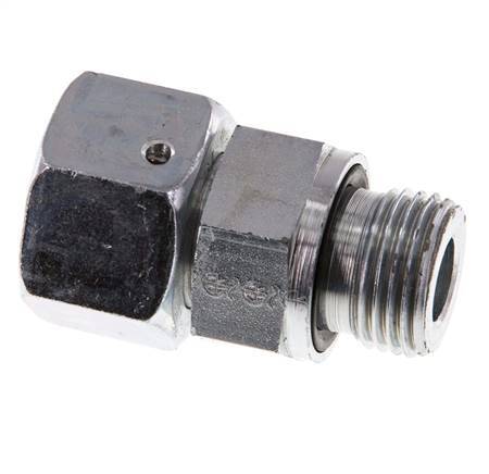 16S & G1/2'' Acier zingue pivotant droit avec filetage mâle 400 bar Joint torique NBR Cône d'etancheite reglable ISO 8434-1