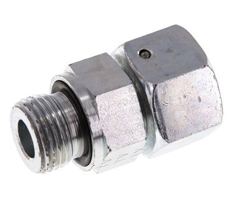16S & G1/2'' Acier zingue pivotant droit avec filetage mâle 400 bar Joint torique NBR Cône d'etancheite reglable ISO 8434-1