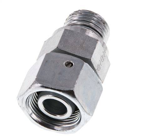 16S & G1/2'' Acier zingue pivotant droit avec filetage mâle 400 bar Joint torique NBR Cône d'etancheite reglable ISO 8434-1