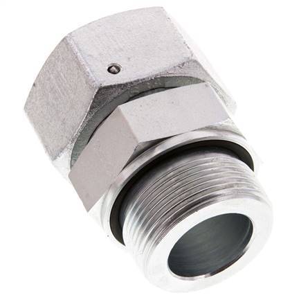38S & G1-1/2'' Zink plated Steel Straight Swivel with Male Threads 315 bar NBR O-ring Sealing Cone Adjustable ISO 8434-1
