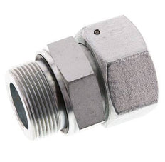 38S & G1-1/2'' Emerillon droit en acier zingue avec filetage mâle 315 bar Joint torique NBR Cône d'etancheite Ajustable ISO 8434-1