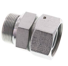 38S & G1-1/2'' Emerillon droit en acier zingue avec filetage mâle 315 bar Joint torique NBR Cône d'etancheite Ajustable ISO 8434-1