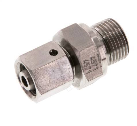 8L et G3/8'' en acier inoxydable pivotant droit avec filetage mâle 315 bar Joint torique FKM Cône reglable ISO 8434-1