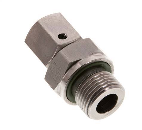 8L et G3/8'' en acier inoxydable pivotant droit avec filetage mâle 315 bar Joint torique FKM Cône reglable ISO 8434-1