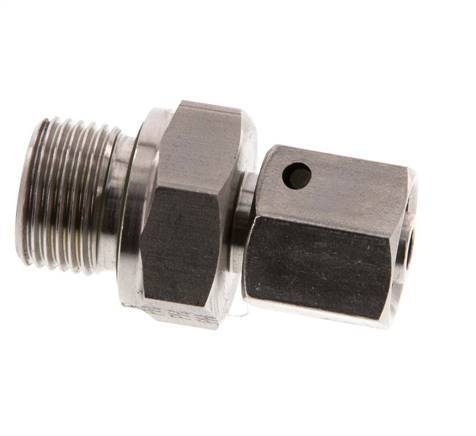 8L et G3/8'' en acier inoxydable pivotant droit avec filetage mâle 315 bar Joint torique FKM Cône reglable ISO 8434-1