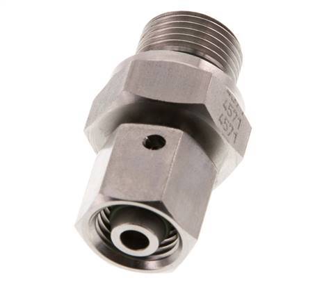 8L et G3/8'' en acier inoxydable pivotant droit avec filetage mâle 315 bar Joint torique FKM Cône reglable ISO 8434-1