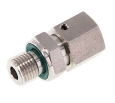 10L & G1/4'' pivotant droit en acier inoxydable avec filetage mâle 315 bar Joint torique FKM Cône reglable ISO 8434-1