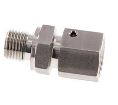 10L & G1/4'' pivotant droit en acier inoxydable avec filetage mâle 315 bar Joint torique FKM Cône reglable ISO 8434-1