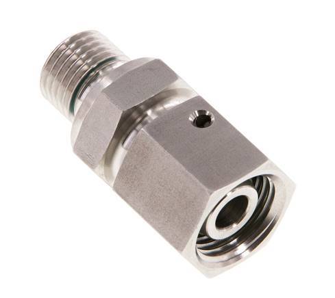 10L & G1/4'' pivotant droit en acier inoxydable avec filetage mâle 315 bar Joint torique FKM Cône reglable ISO 8434-1
