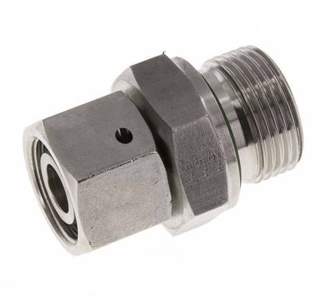 Coupleur droit en acier inoxydable 15L et G3/4'' avec filetage mâle 315 bar Joint torique FKM Cône reglable ISO 8434-1