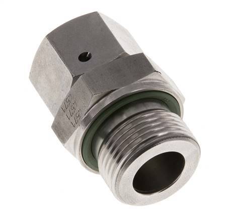 Coupleur droit en acier inoxydable 15L et G3/4'' avec filetage mâle 315 bar Joint torique FKM Cône reglable ISO 8434-1