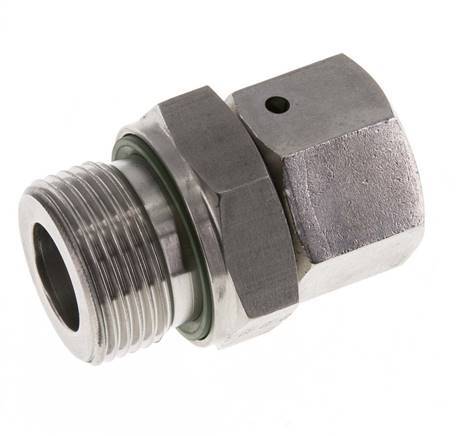 Coupleur droit en acier inoxydable 15L et G3/4'' avec filetage mâle 315 bar Joint torique FKM Cône reglable ISO 8434-1