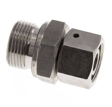 Coupleur droit en acier inoxydable 15L et G3/4'' avec filetage mâle 315 bar Joint torique FKM Cône reglable ISO 8434-1