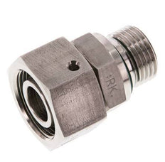 Emerillon droit en acier inoxydable 18L et G1/2'' avec filetage mâle 315 bar Joint torique FKM Cône reglable ISO 8434-1