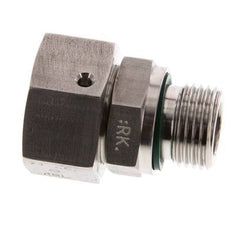 Emerillon droit en acier inoxydable 18L et G1/2'' avec filetage mâle 315 bar Joint torique FKM Cône reglable ISO 8434-1