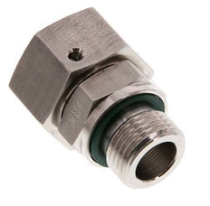 Emerillon droit en acier inoxydable 18L et G1/2'' avec filetage mâle 315 bar Joint torique FKM Cône reglable ISO 8434-1