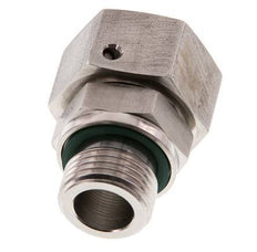 Emerillon droit en acier inoxydable 18L et G1/2'' avec filetage mâle 315 bar Joint torique FKM Cône reglable ISO 8434-1