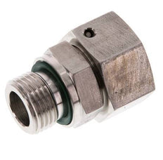 Emerillon droit en acier inoxydable 18L et G1/2'' avec filetage mâle 315 bar Joint torique FKM Cône reglable ISO 8434-1