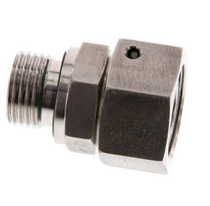 Emerillon droit en acier inoxydable 18L et G1/2'' avec filetage mâle 315 bar Joint torique FKM Cône reglable ISO 8434-1