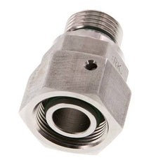 Emerillon droit en acier inoxydable 18L et G1/2'' avec filetage mâle 315 bar Joint torique FKM Cône reglable ISO 8434-1