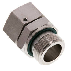 28L & G1'' Acier inoxydable pivotant droit avec filetage mâle 160 bar Joint torique FKM Cône reglable ISO 8434-1
