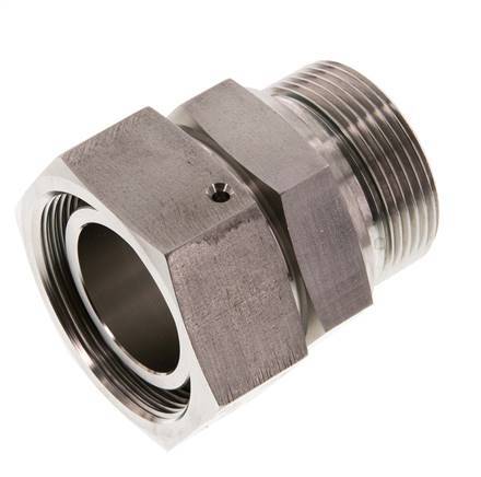 42L & G1-1/2'' pivotant droit en acier inoxydable avec filetage mâle 160 bar Joint torique FKM Cône reglable ISO 8434-1