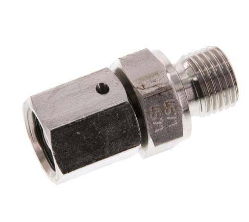 6S & G1/4'' pivotant droit en acier inoxydable avec filetage mâle 630 bar Joint torique FKM Cône reglable ISO 8434-1