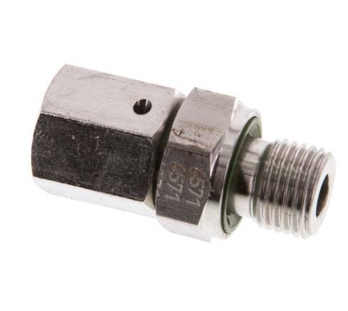 6S & G1/4'' pivotant droit en acier inoxydable avec filetage mâle 630 bar Joint torique FKM Cône reglable ISO 8434-1
