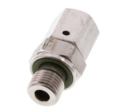 6S & G1/4'' pivotant droit en acier inoxydable avec filetage mâle 630 bar Joint torique FKM Cône reglable ISO 8434-1