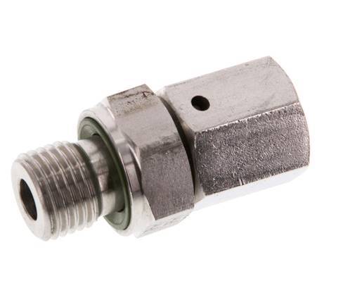 6S & G1/4'' pivotant droit en acier inoxydable avec filetage mâle 630 bar Joint torique FKM Cône reglable ISO 8434-1