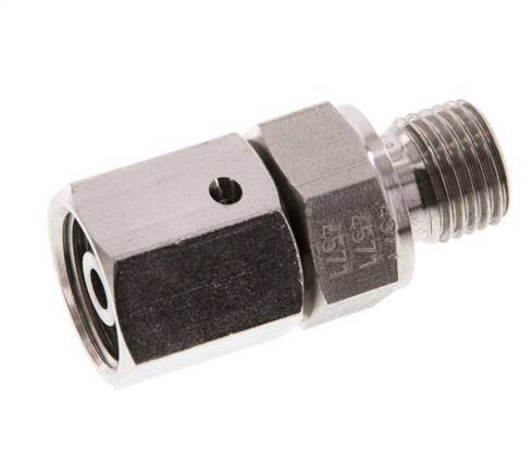 8S & G1/4'' Emerillon droit en acier inoxydable avec filetage mâle 630 bar Joint torique FKM Cône reglable ISO 8434-1