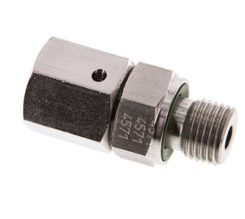 8S & G1/4'' Emerillon droit en acier inoxydable avec filetage mâle 630 bar Joint torique FKM Cône reglable ISO 8434-1