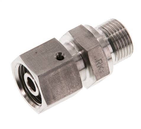 10S & G3/8'' Swivel droit en acier inoxydable avec filetage mâle 630 bar Joint torique FKM Cône reglable ISO 8434-1