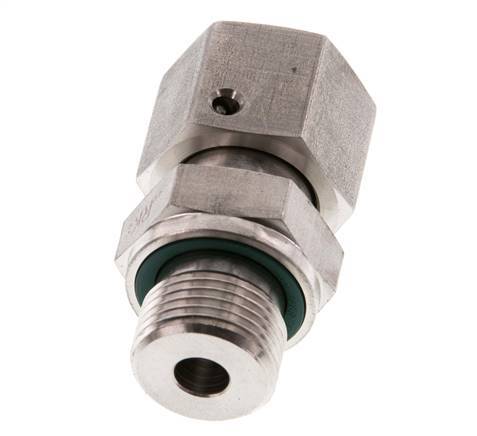 10S & G3/8'' Swivel droit en acier inoxydable avec filetage mâle 630 bar Joint torique FKM Cône reglable ISO 8434-1