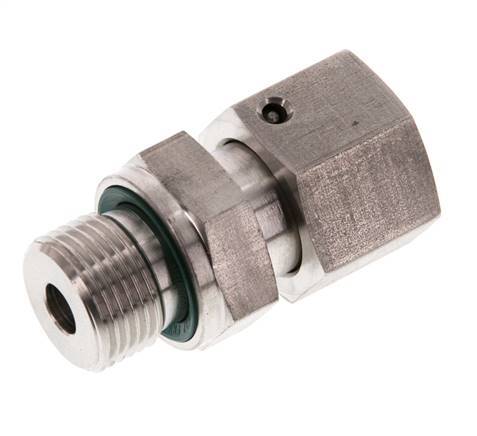10S & G3/8'' Swivel droit en acier inoxydable avec filetage mâle 630 bar Joint torique FKM Cône reglable ISO 8434-1